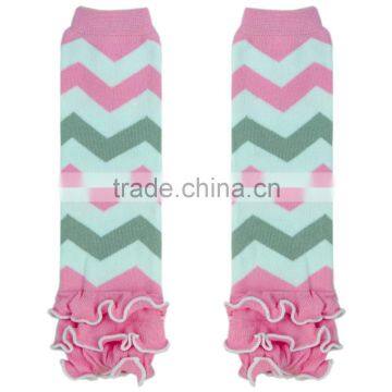 Wholesale photography pink ruffled children girls chevron leggings M5051710