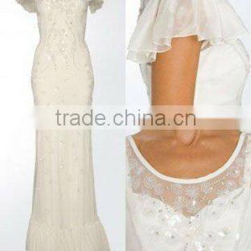 colummn /sheath luxurious sequined,beaded white evening dress/gown floor-length dress EDTT2