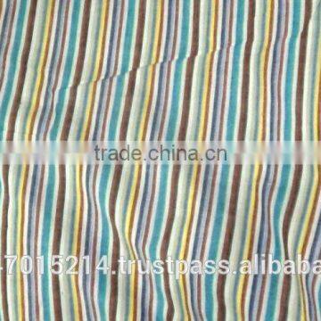 Hand woven cotton stripe fabric