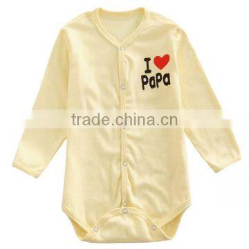 Sweet Heart Pattern Solid Color 100% Cotton Baby Romper With Long Sleeve photo-3