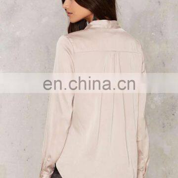 New Models Blouses Fashion Designs Satin Blouses for Women photo-4