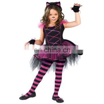 Purple & Black Halloween Kitty Cat Dress Set Halloween Sexy Bobcat costume