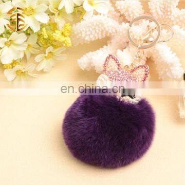 Bag Charm Fur Ball Rabbit Fur Pompoms Wholesale Fur Pom Poms Keychain