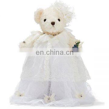 Wedding Valentine Gift Custom Pretty Stuffed Soft Toy Plush White Dress Tutu Ballet Teddy Bear