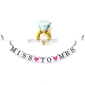 aluminum ring and Miss To Mrs banner bachelorette party supplies party hanging banner printing