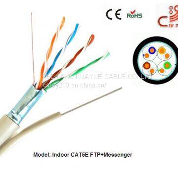 Ftp Cat5e Lan Cable Copper Conduction 4X2X24AWG + 1.2 Messenger Steel Wire/Computer Cable photo-4