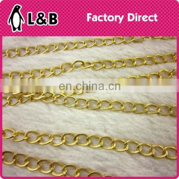 wholesale custom made design aluminum chain in silver or gold bag chain