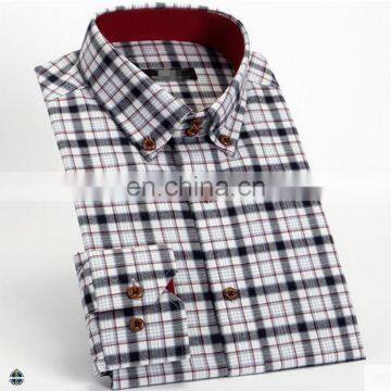 T-MSS562 100% Cotton Checked Flannel Long Sleeved Casual Shirts for Men