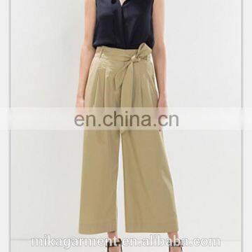 MIKA7410 Casual Fashion Wide Leg Cotton Twill Pant for Ladies photo-5