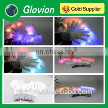 LED Flashing multicolour finger tips gloves led party gloves snowflake flashlight gloves