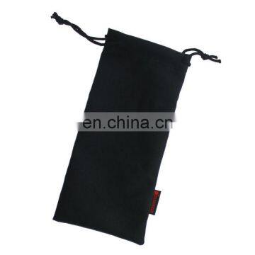 private logo labeled black microfiber mobile phone bag