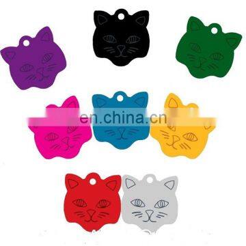 Cat face shape metal pet ID tags