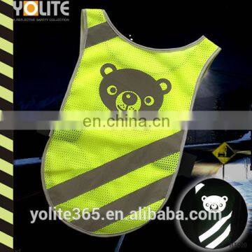 hot sales cartoon printing high visibility kid reflective vest