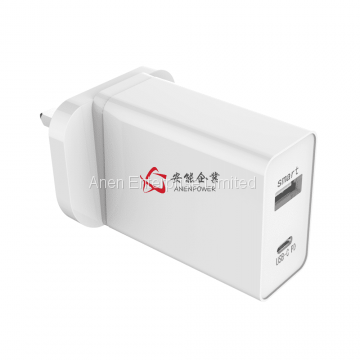 5V 3A 9V 2A 12V 1.5A 30W USB C PD Charger With Fireproof Material + ABS UK Plug photo-2