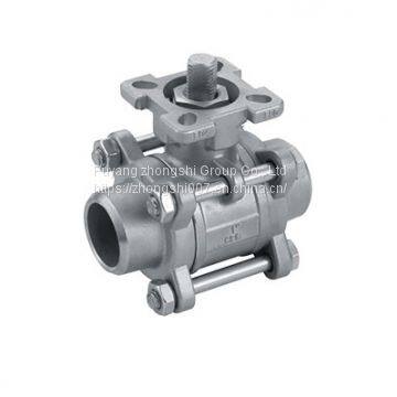 3PC Type Welded Ball Valve With (High Mounting Pad)