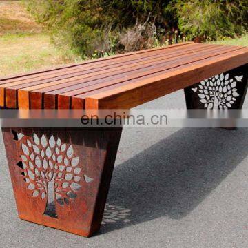 Customized Metal Seat Corten Steel Garden Bench