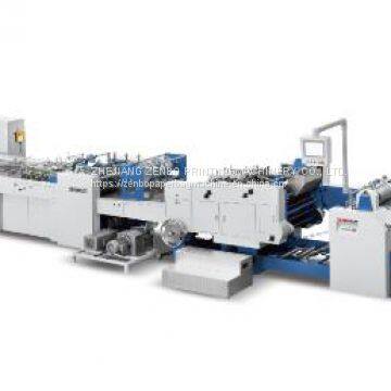 ZB1200CT-430 Sheet-fed Paper Bag Making Machine with top reinforced card pasting function