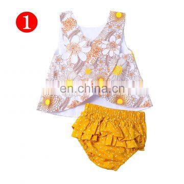 Flower Child Outfit Baby Girls Flower Clothing Set Toddler Infant Vest Tops Tutu Shorts 2pcs Clothes for 0-18m photo-2
