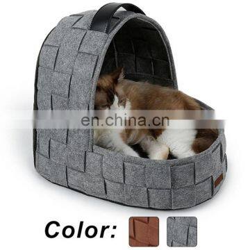 Nature Felt Pet House Igloo Cat Cave Winter Warm Dog House photo-5