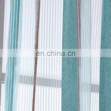 Wholesale Cheap Price Custom Thick American Style Stripe Patchwork Chenille Fluffy Fabric Shade Curtain With Attached Valance photo-4