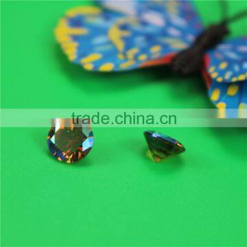 Fashion jewelry stone 12mm round olivine zircon ab stone