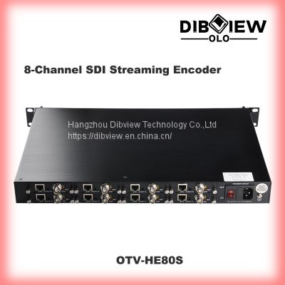 OTV-HE80 8 hdmi streaming iptv video H264 H265 srt rtmp rtsp udp hls ip encoder for facebook youtube codec