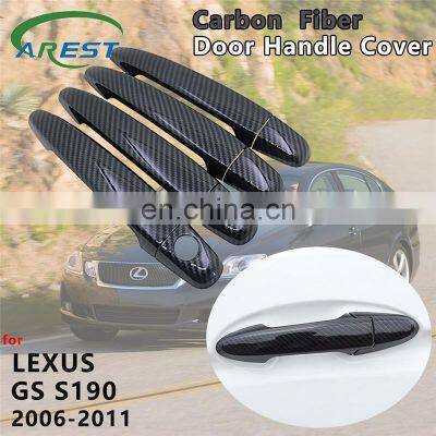 for Lexus GS S190 2006 2007 2008 2009 2010 2011 Carbon Fiber Door Handle Cover Trim Catch Car Cap Styling Stickers Accessories