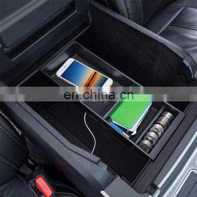 Interior Accessories Parts Silicone Armrest Rest Storage Box Center Control Console Organizer Tray For Ford F150 2015-2020 photo-5