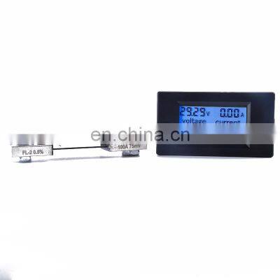 DC Voltmeter Ammeter Power Energy Digital Voltage Current Meter LCD 4 inch DC 6.5-100V 0-100A with DC 100A/75mV Shunt