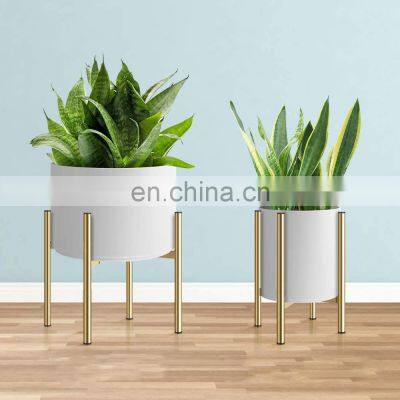 Plant Pots New Manufacturers Garden Indoor Big Large Wholesale Bulk Metal Cheap Planters Stand Flower Gold Plant Pots For Plants