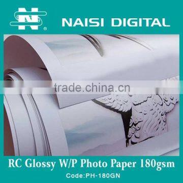 Resin coating glossy waterproof photo paper 180gsm