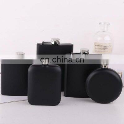 Outdoor Small Portable Girls Trip Wholesale Men Black 6oz Stainless Steel Liquor Hip Flasks