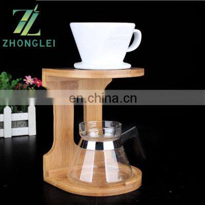 Wholesale Bamboo Hand Coffee Drip Stand Bamboo Coffee Filter Holder Set for Holding Coffee Dripper photo-5