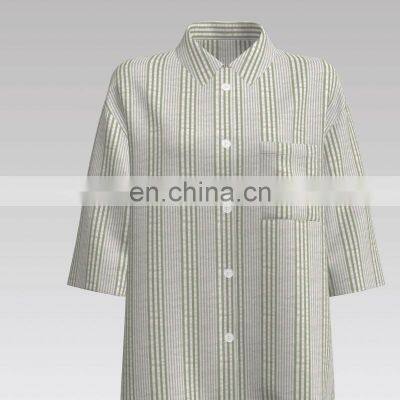 Оптовая продажа от завода дешевой вертикально-полосатой хлопчатобумажной шелковой сукно для платья photo-4