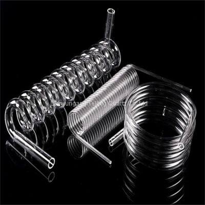 Spiral Quartz Tube Coiled Quartz Glass Pipe For Optical Instruments Lab Heat Resistant Quartz Tube Glass Cylinder