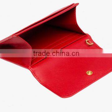 Genuine Saffiano Leather Red Branded Business Name CardHolder Credit Card Bag Coin Purse With Removable Wristbands for Ladies photo-4