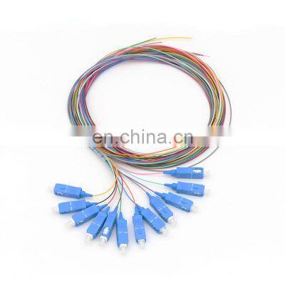 LC/SC/FC/ST 12-color SM MM OM1/OM2/OM3/OM4 fiber pigtails