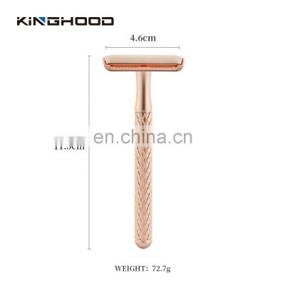 Womens Straight Blades Safety Razor Brass Stainless Steel Double Edge Shaving Razor