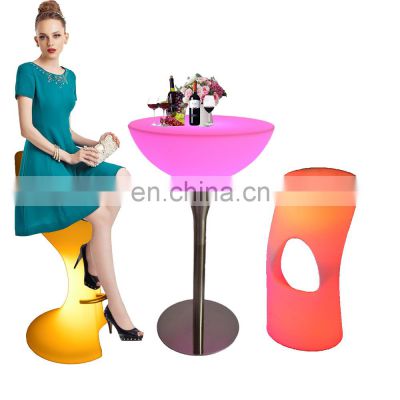 plastic italian chair /outdoor IP65 led furniture commercial table event party wedding light up plastic high chair for bar table