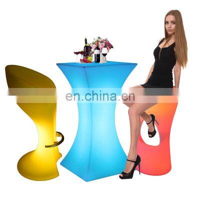 LED stool /Cheap modern waterproof tables and chairs for events, changing color light led led bar furniture