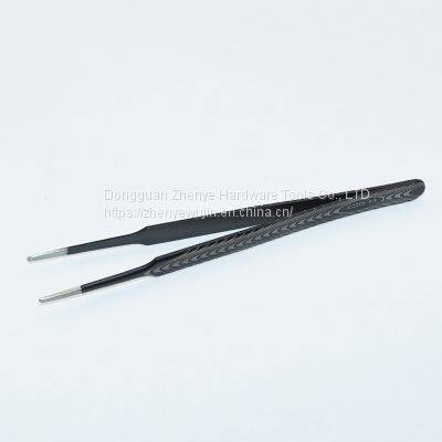 Precision Stainless Steel Hard Anti-static Tweezers Bird's Nest Hair Picking Clip Maintenance Tweezers Pointed Elbow With Texture ESD-13 Tweezers photo-4