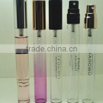 10ml pocket glass perfume atomizer with long metal cap