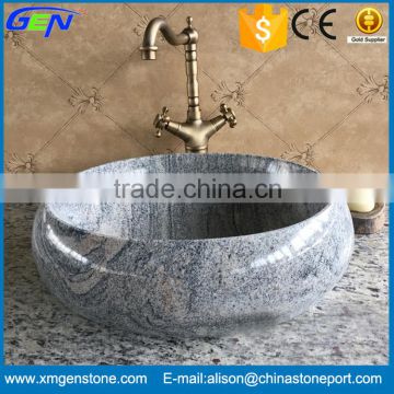 Polished Juparana Grey Granite Sink Bathroom Wash Basin