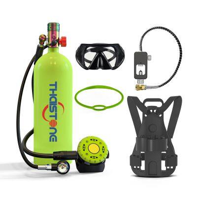 THAISTONE 2.3L Mini scuba Dive air tank with Snorkeling Recreational Diving Mask Set