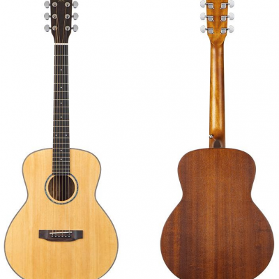 Hot Sale YAN/OEM SM-68 36 Inch Solid Wood Acoustic Guitar (Spruce Solid Top, Mahogany Back&Sides) with Fishbone Lines Soundhole Rosette