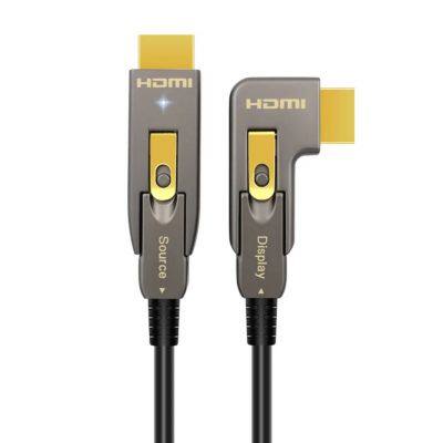 8K HDMI2.1 Fiber Optic Cable-Detachable-Latching-LED Indication,DM-Angled DM,48Gbps 4K/120Hz