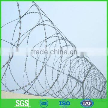 Galvanized razor wire barbed wire/cheap galvanized razor barbed wire bto-22 30 cbt-60 65(ISOfactory)