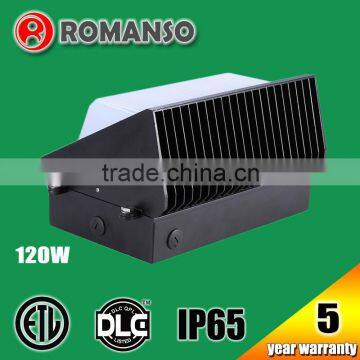 120W waterproof Ip65 led wall light outdoor with ETL and DLC 5 Years Warranty