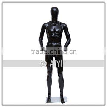 Black Glossy Male Jewelry Mannequins For Designing Clothes