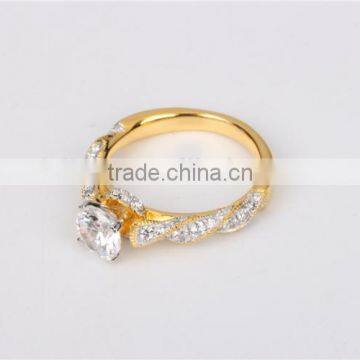 2016 Latest Design 18k Gold Plated 925 Silver Diamond Ring Wholesale photo-5